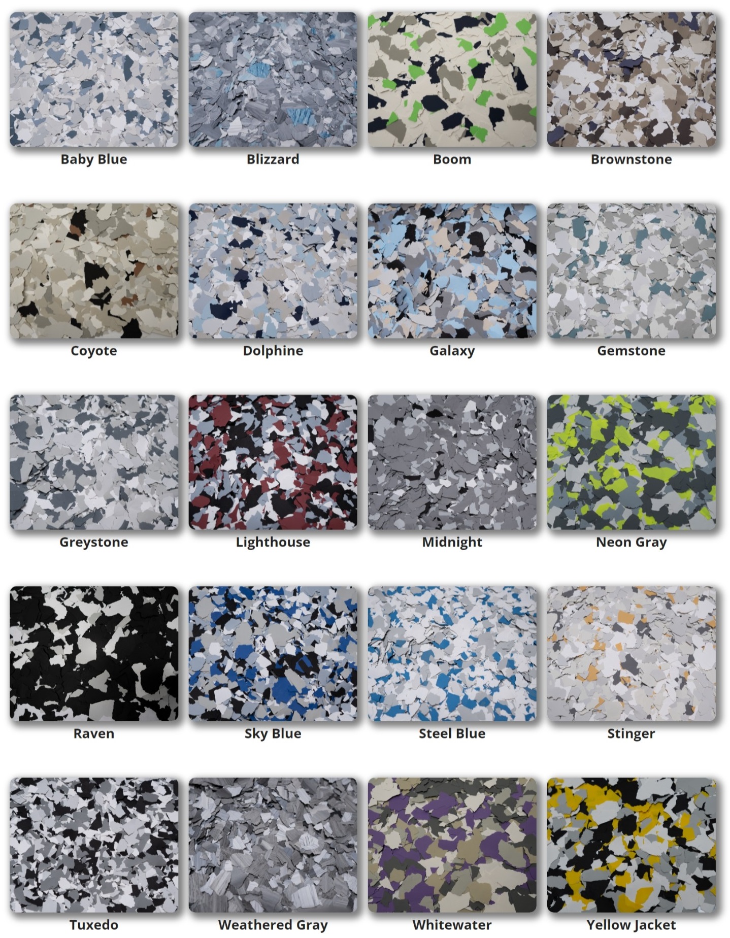 Flakes Color Chart