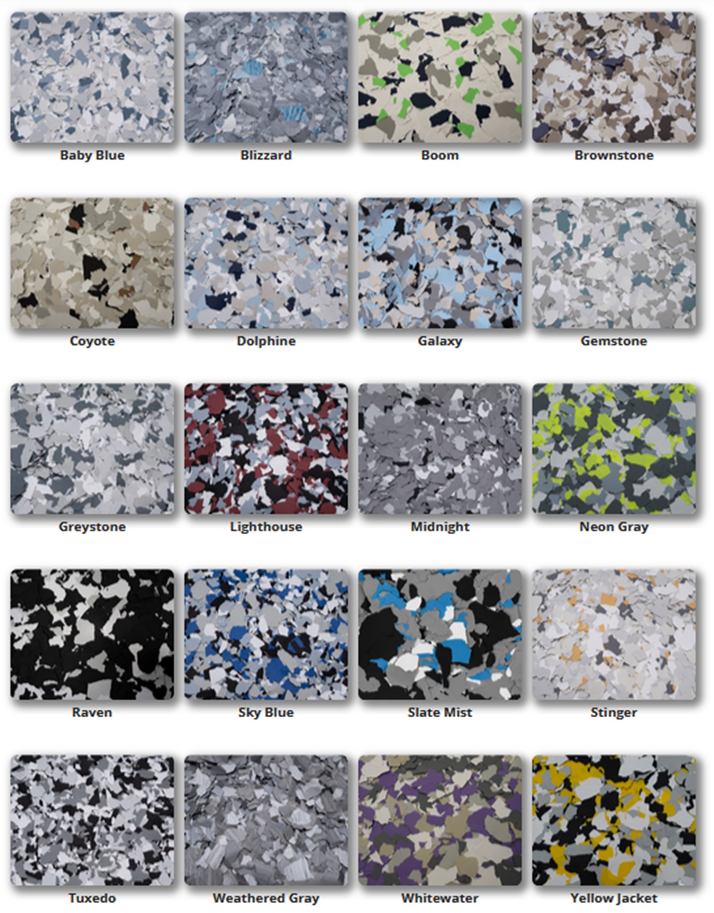 Flakes Color Chart