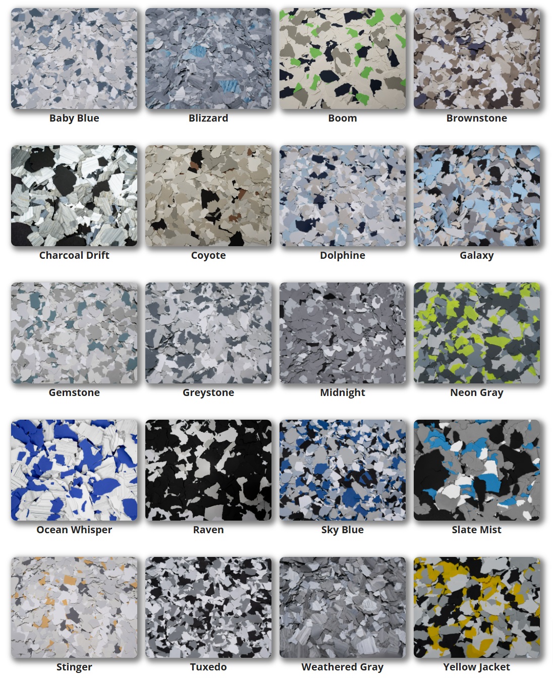 Flakes Color Chart