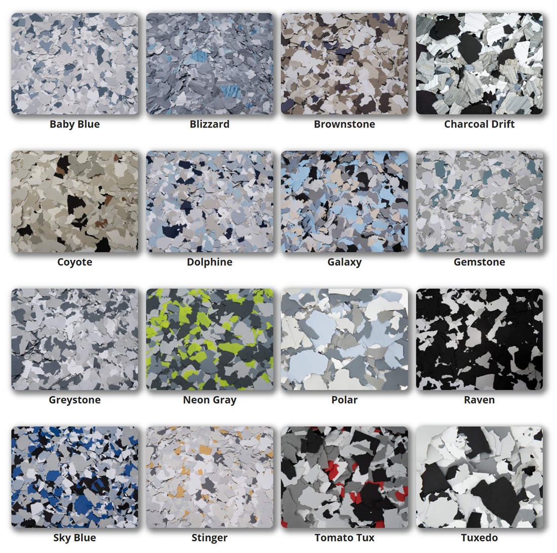 Flakes Color Chart