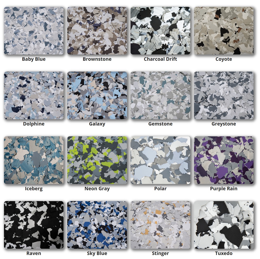Flakes Color Chart
