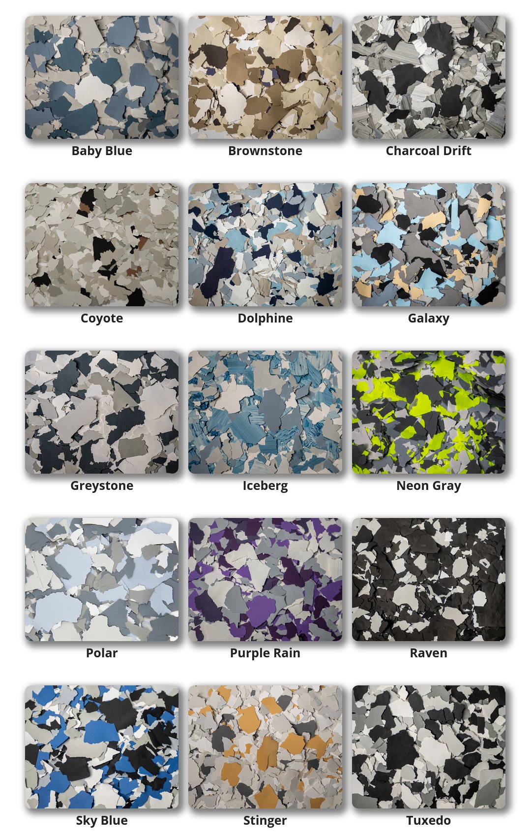 Flakes Color Chart