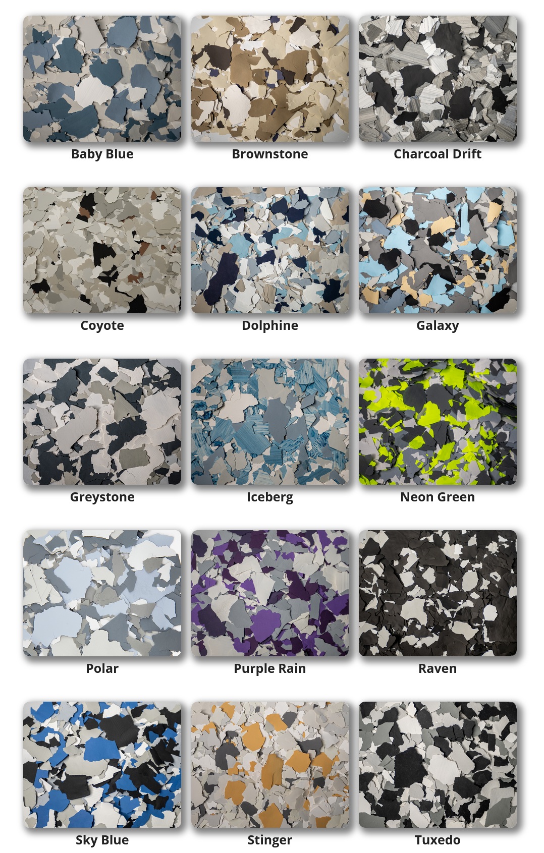 Flakes Color Chart