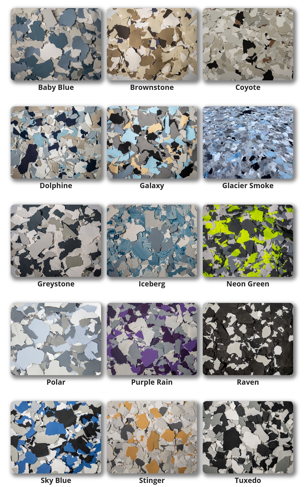 Flakes Color Chart