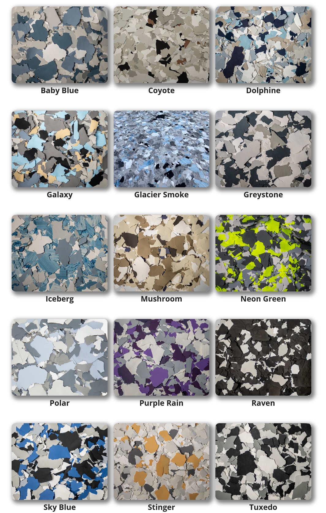 Flakes Color Chart