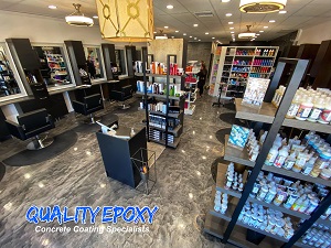 Quality Metallic Epoxy Floor at Xanderlyn Hair Salon