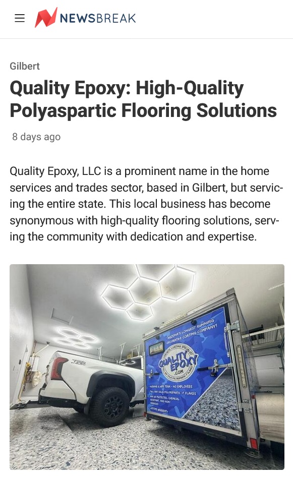 NewsBreak Article - Quality Epoxy: High-Quality Polyaspartic Flooring Solutions