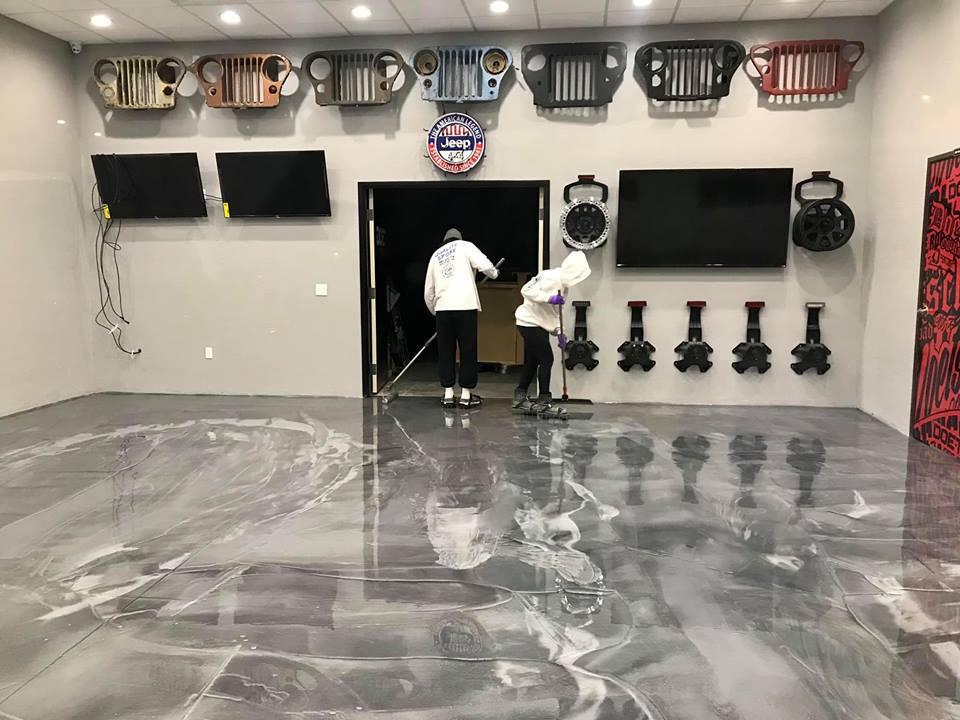 Quality Metallic Epoxy Floor at Doetsch Off-Road Custom Jeep Parts and Accessories