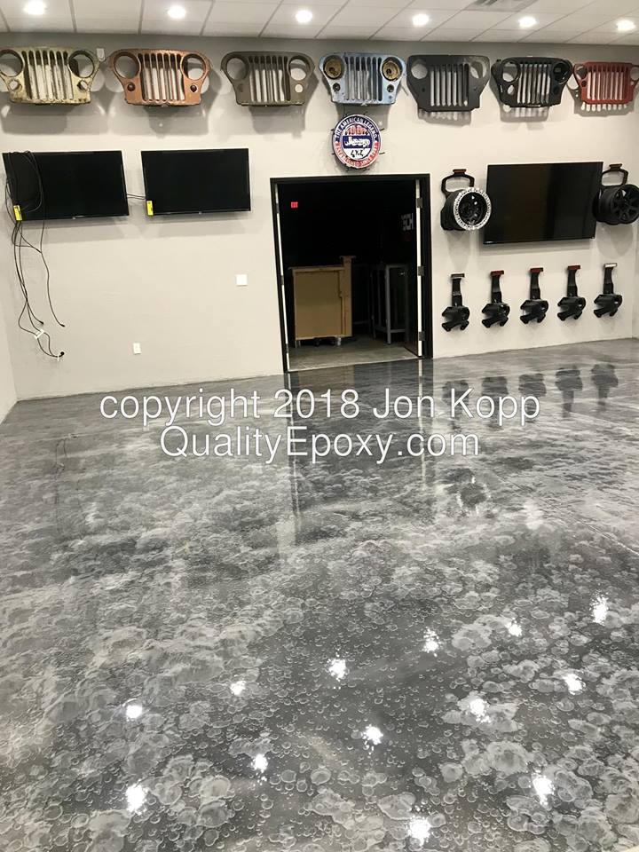 Quality Metallic Epoxy Floor at Doetsch Off-Road Custom Jeep Parts and Accessories